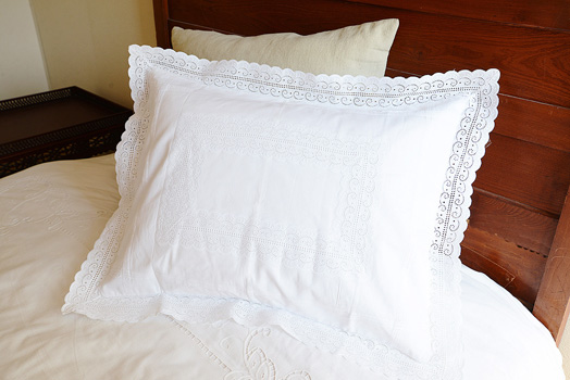 English Eyelets Embroidered Pillow sham. Standard Size